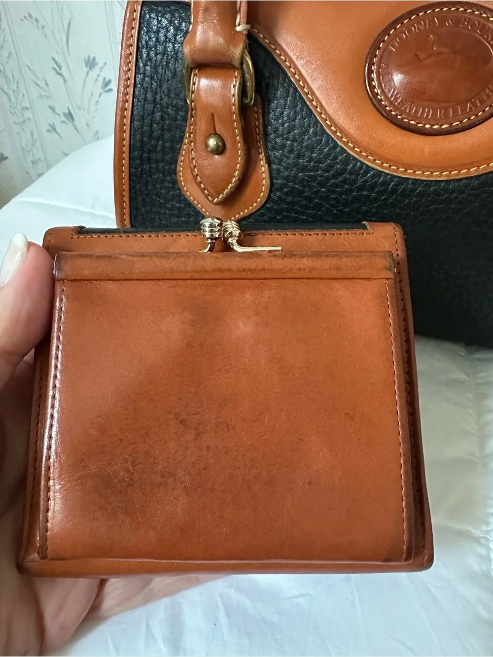 Dooney & Bourke Vintage Leather Satchel with Wallet